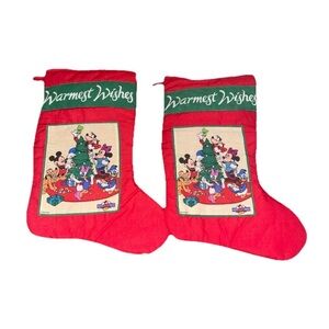 Disney Stocking Set Warmest Wishes Mickie Minnie Goofy Donald Daisy Duck 1998